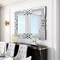 Large Crystal Crush Diamond Mirror Rectangular Silver Mirrors for Wall Decor